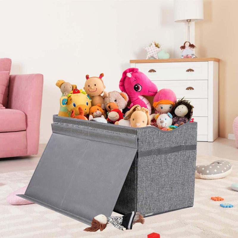 Kids Toy Box - Extra Large Lightweight Foldable Toy Organizer Storage Basket for Kids, Boys, Girls, Nursery, Playroom, Closet, 27