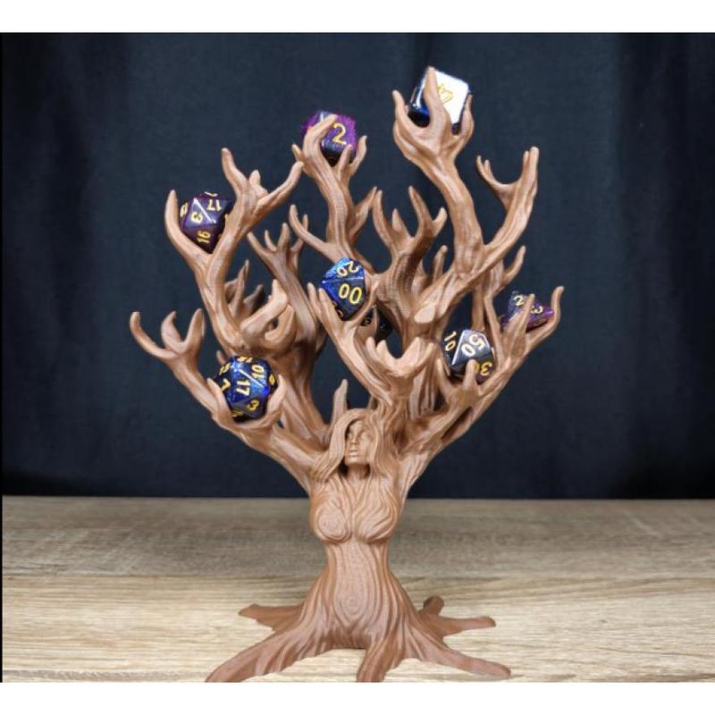 Dice Holder Tree Goddess - Dice Tray Decorative Rack Display Organiser for Tabletop RPG, DND Nature