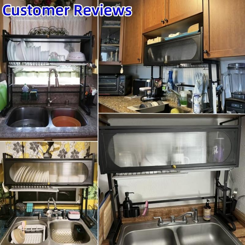 Home with cabinet door kitchen storage rack sink dish tray storage rack sink dish tray storage rack Multi-function counter top drain rack Organiser