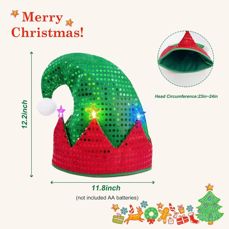 Elf Hat Felt Elf Hat with Jingle Bells Santa Hats Hat Great Holiday Party Costume New Year Gift Ideas and Accessory