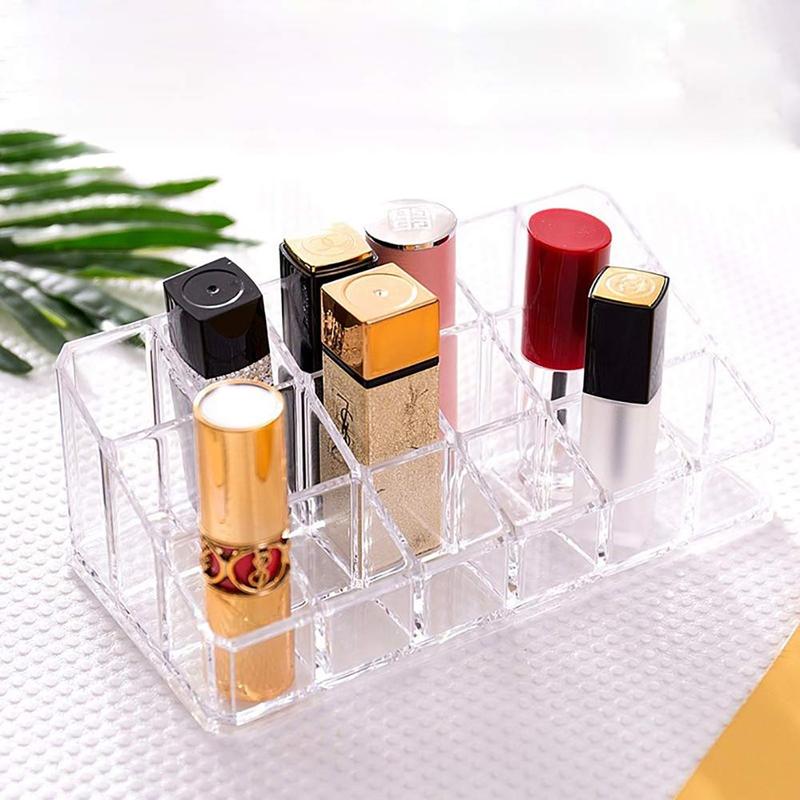 Lipstick Holder 18 Spaces Lipgloss Organizer, 3 Rows - Multi Level, Makeup Holder & Cosmetics Storage Display