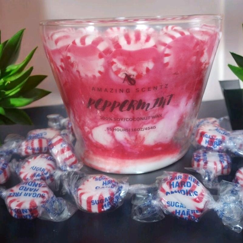 Peppermint Candle 16 oz - Scented Candle Aroma Room Aroma Room Aroma Room Decor Fragrance