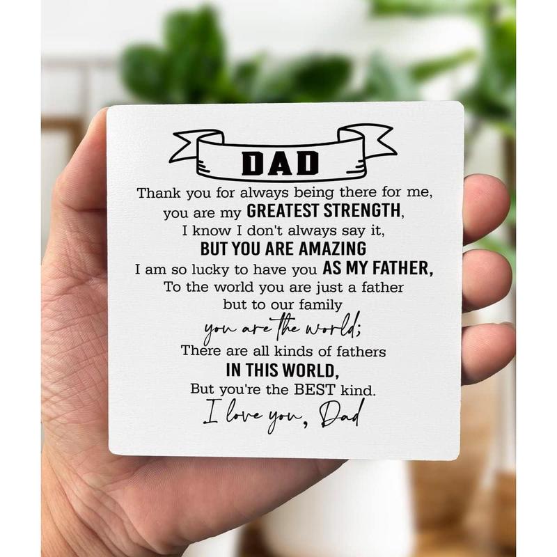 Gifts for Dad from Daughter  Plaque Gift, Dear Dad I Love You,Plaque with Wooden Stand, Meaningful  Sign Plaque Gift for Dad (Dad one)