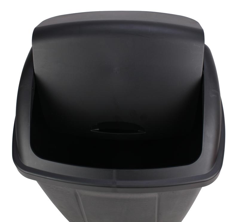 Mainstays 13 Gallon Trash Can, Plastic Swing Top Kitchen Garbage Trash Can, Black, 12.5