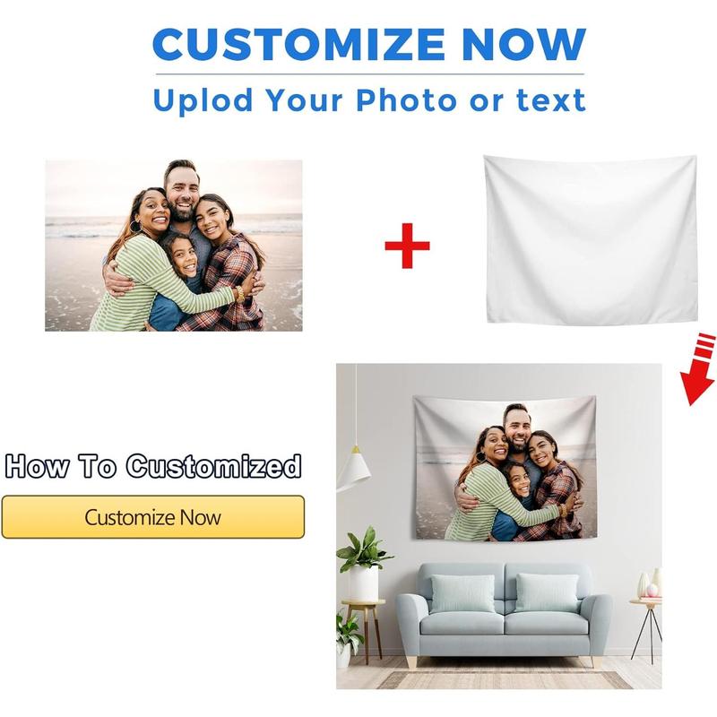 Custom Tapestry Upload Images Banners and Signs Customize For Bedroom 40 * 30 inch Horizontal