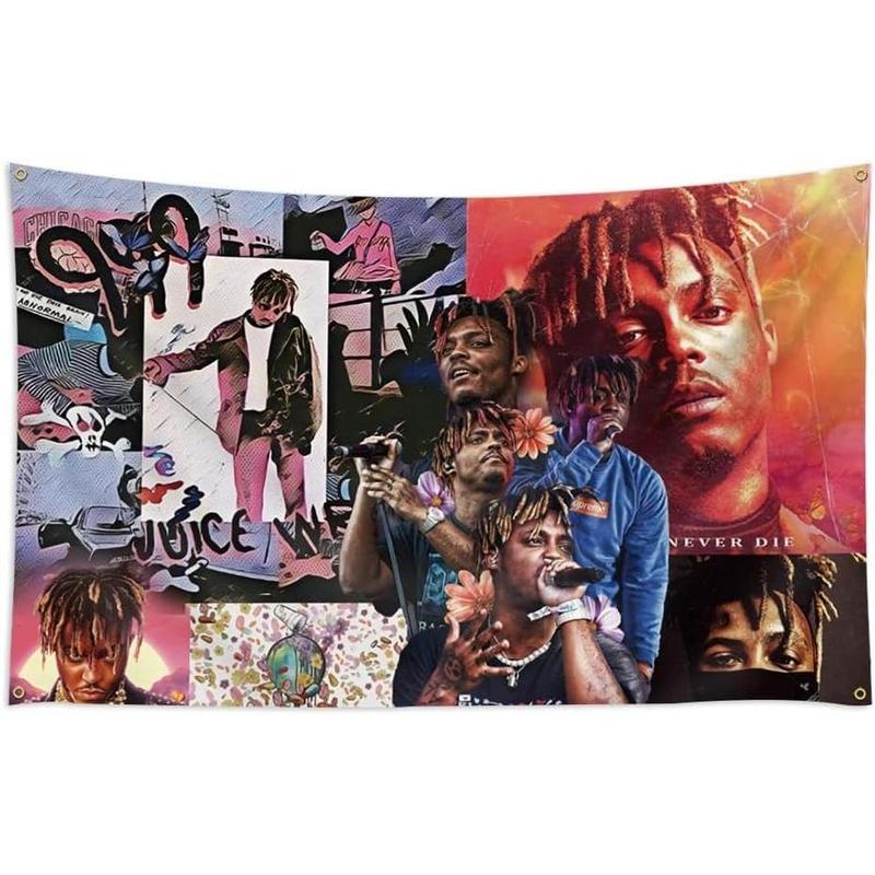 DEIMUGL Juic Wrld Album Flag Tapestry Rapper Music Tapestry 3x5Ft Bedroom Bar College Dorm Room Decor