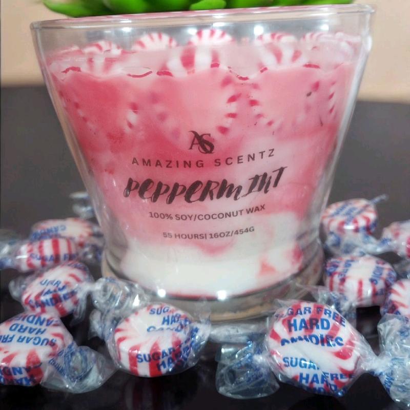 Peppermint Candle 16 oz - Scented Candle Aroma Room Aroma Room Aroma Room Decor Fragrance