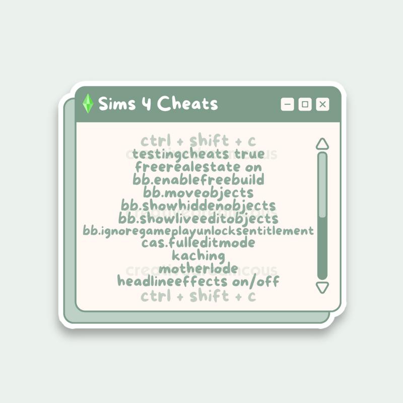 Sims 4 Cheat Code Sticker | Sims 4 Cheat Sticker | Sims 4 Stickers