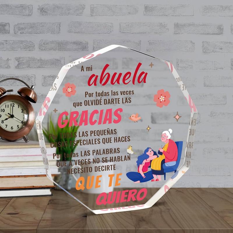 Grandma Gifts from Grandchildren in Spanish, regalo abuela, regalo para abuela, Spanish Grandma Birthday Gifts regalos abuela  Decorative Signs Plaques, clear