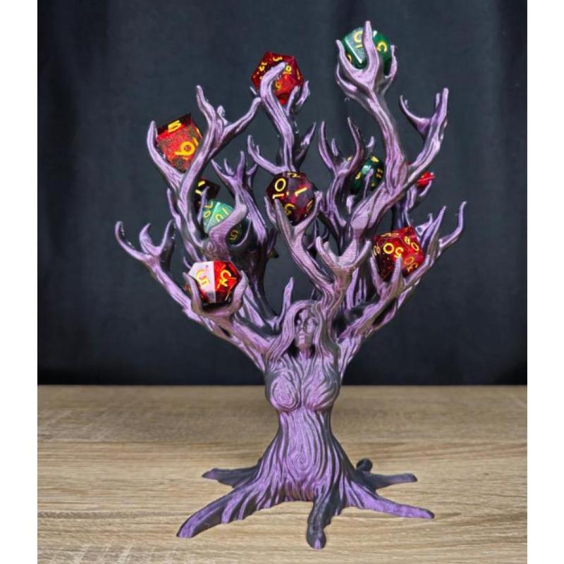 Dice Holder Tree Goddess - Dice Tray Decorative Rack Display Organiser for Tabletop RPG, DND Nature