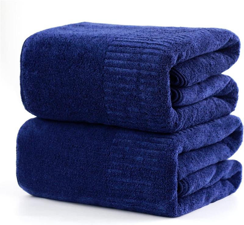 Bath Towels Super Soft Towels for Bathroom, Highly Absorbent Large Towels 35 x 63 Inches, Quick Dry Navy Blue SEISSO Towel Sets