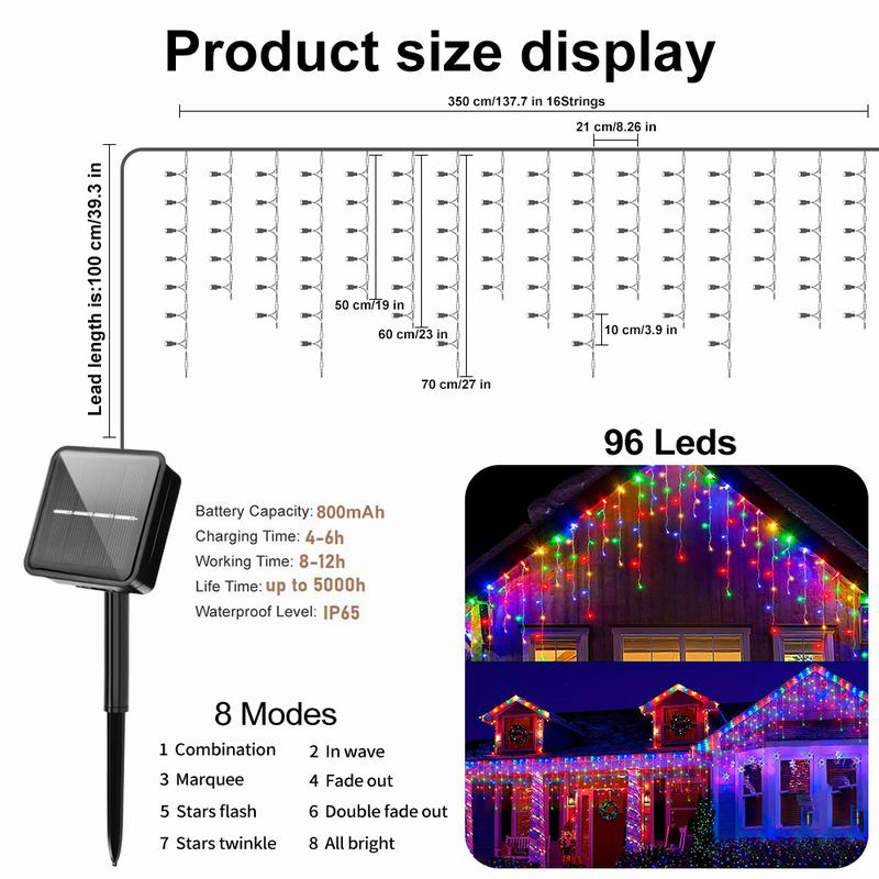 Solar powered Christmas fairy tale lamp waterproof indoor and outdoor design 3.5M for holiday wedding party decoration Light Plastic Switch Ornaments