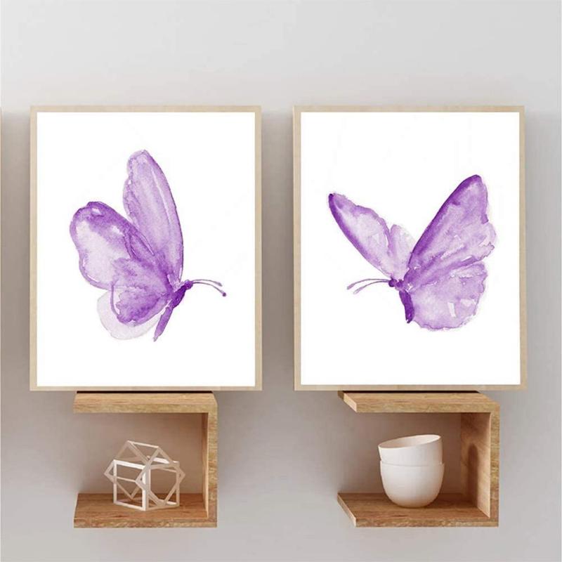 Butterfly Pattern Canvas Painting without Frame (3 Counts set), Wall Art Poster, Wall Art Decor for Home Living Room & Bedroom