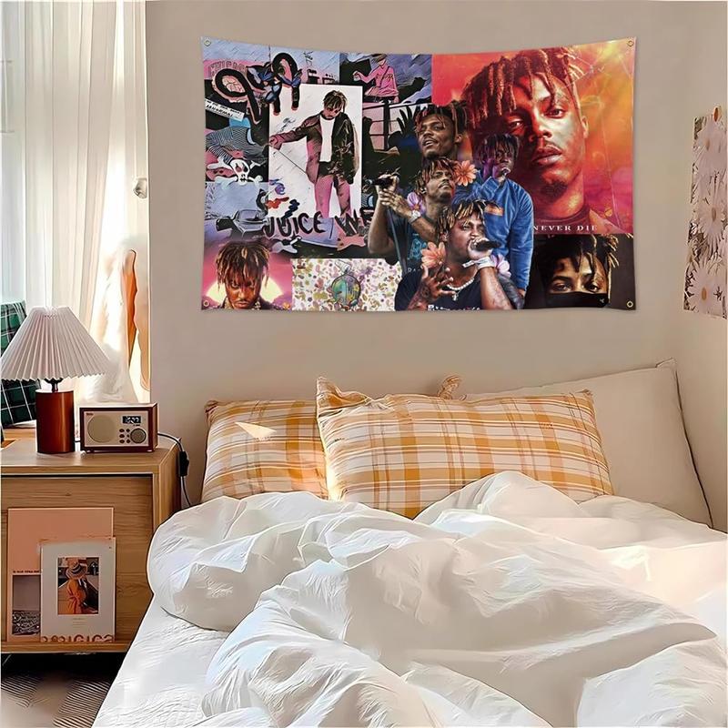 DEIMUGL Juic Wrld Album Flag Tapestry Rapper Music Tapestry 3x5Ft Bedroom Bar College Dorm Room Decor