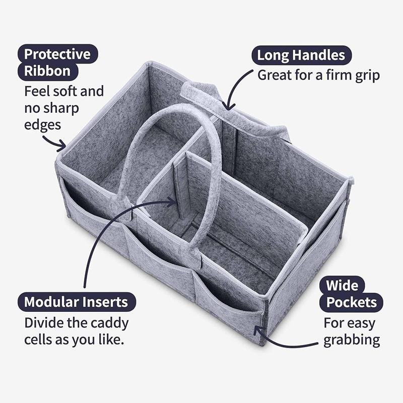 Autumn Winter Felt Storage Basket, Multi-purpose Diaper Caddy, Portable  Kids Nursery Storage Basket, Simple Durable Storage Bas Organiser Room