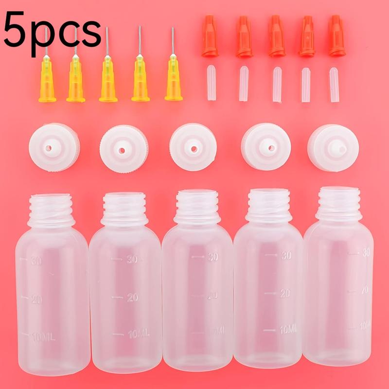 30cc Needle Tip Glue Bottle (5 Counts), Precision Tip Applicator Bottle, DIY Art Bottle, Liquid Flux Dispenser Fineline Applicators