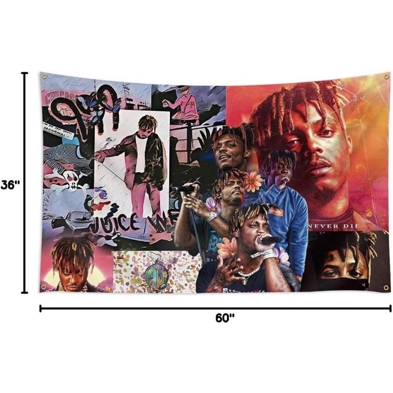 DEIMUGL Juic Wrld Album Flag Tapestry Rapper Music Tapestry 3x5Ft Bedroom Bar College Dorm Room Decor