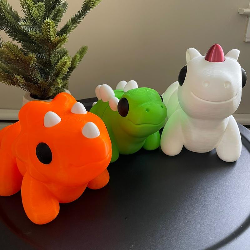 Giant cute animals - articulated, multicolor, 3d printed