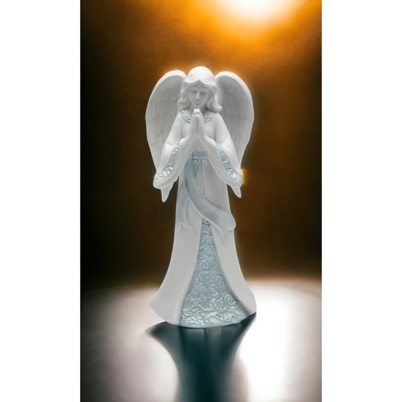 kevinsgiftshoppe Ceramic Praying Angel Figurine 7.125 Inch Religious Gift Baptism