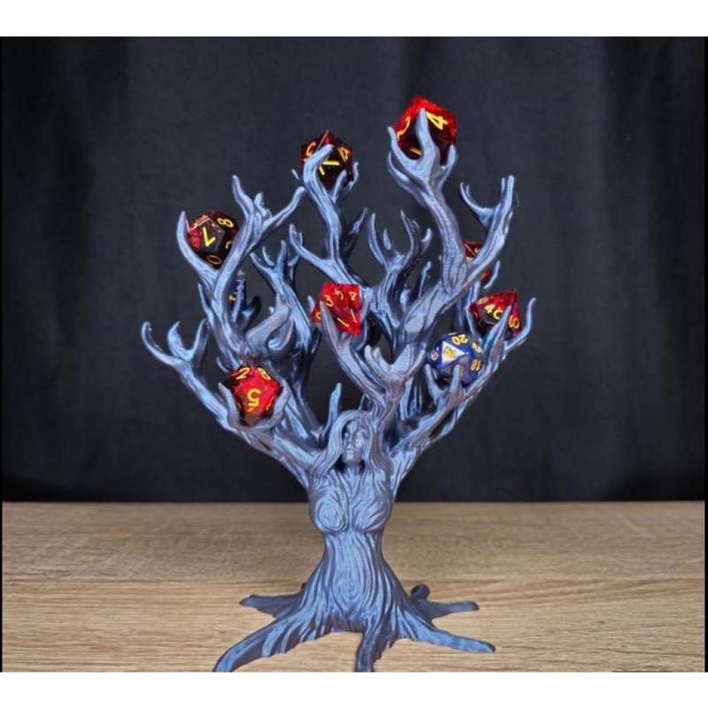 Dice Holder Tree Goddess - Dice Tray Decorative Rack Display Organiser for Tabletop RPG, DND Nature