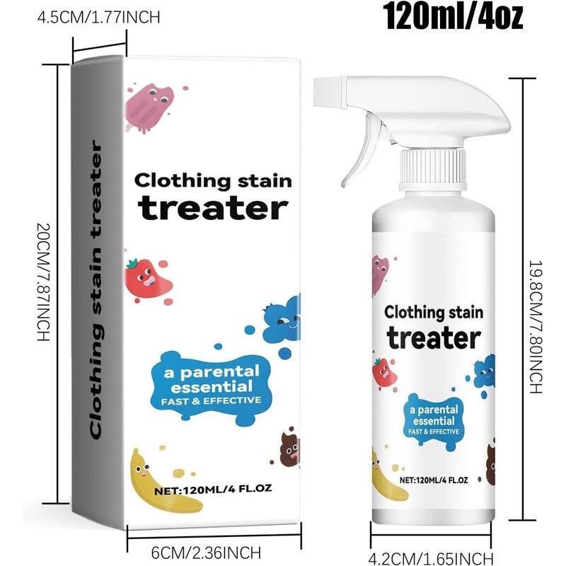 Stain Remover, Stain Treater Clothes Dry-Clean Spray, 120ml 4oz Laundry Stain Removal Emulsifier for Clothes