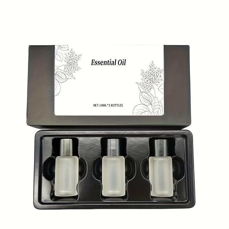 Natural Style Essential Oil Set, 3 Counts set Aromatherapy Oil with Box, Home Fragrance for Living Room, Bedroom, Office, Car, Travel, Outdoor