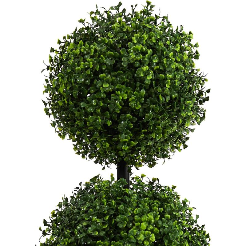 Nearly Natural 3ft. Artificial Triple Ball Boxwood Topiary Tree (Indoor Outdoor) T2021, Green