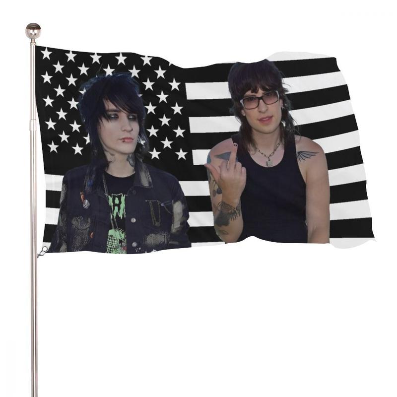 Jake Webber and Johnnie Guilbert  Black American Flag 3x5 Ft Funny Wall Tapestry  Wall Banner decor