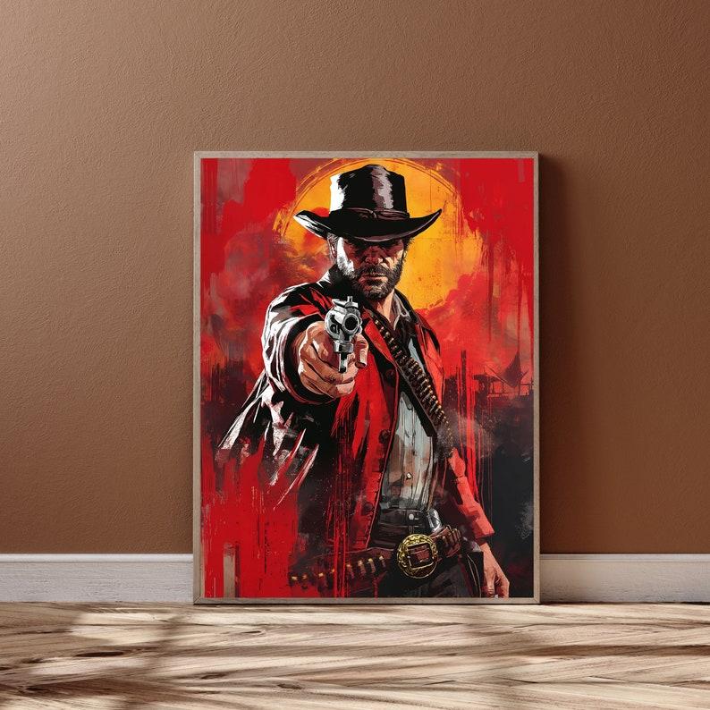 Arthur Morgan Poster, Red Dead Redemption Prints, Western Wall Art, Game Room Decor, RDR2, Video Game Poster, Cowboy Poster