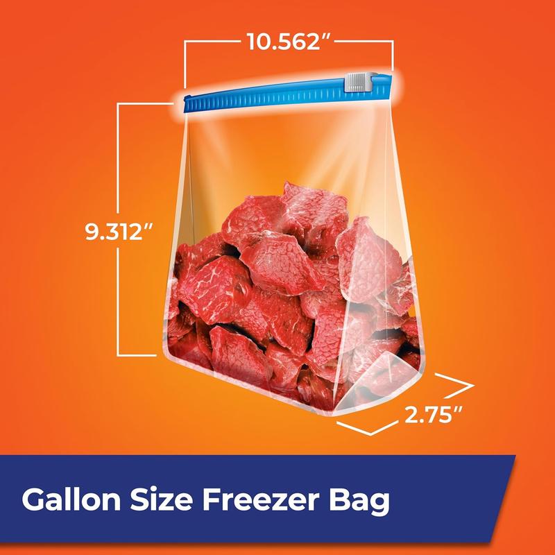 Hefty Slider Freezer Storage Bags, Gallon Size, 56 Count Reynolds Consumer Products