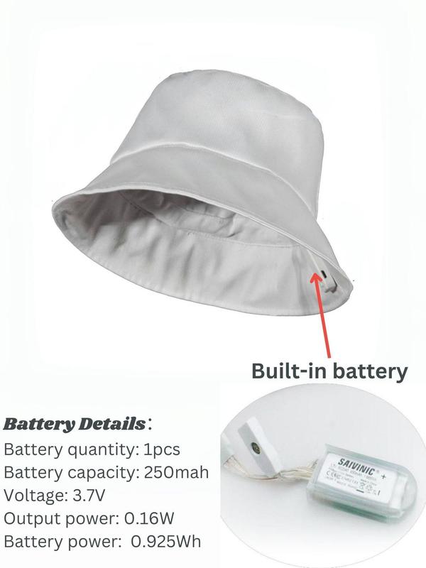 LED Light Up Bucket Hat, Glow in The Dark Bucket Hat, Fashion Hat for Men & Women for Party Clothing Decor, Trendy All-match & Exquisite Hat for Birthday Gift