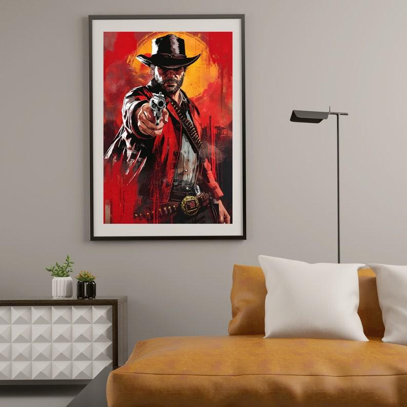 Arthur Morgan Poster, Red Dead Redemption Prints, Western Wall Art, Game Room Decor, RDR2, Video Game Poster, Cowboy Poster