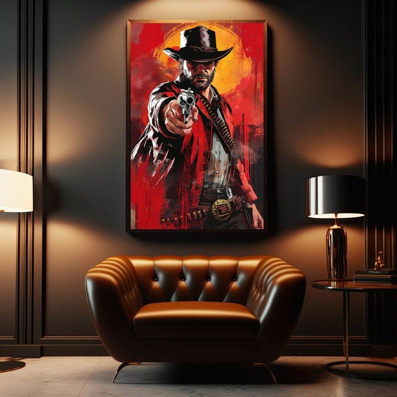 Arthur Morgan Poster, Red Dead Redemption Prints, Western Wall Art, Game Room Decor, RDR2, Video Game Poster, Cowboy Poster