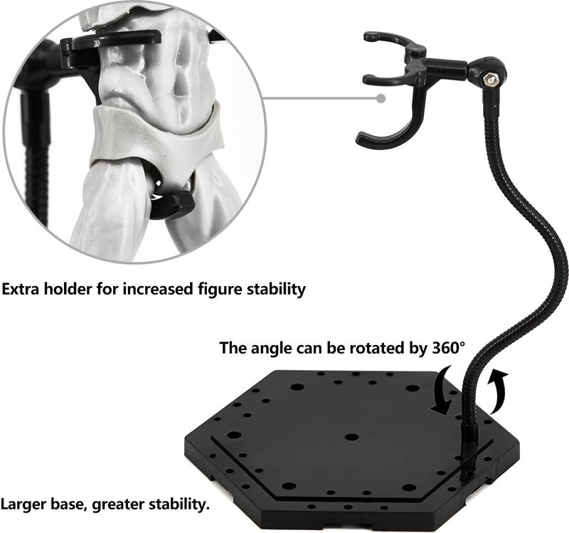 3 Pack Black Action Figure Stand,Action Figure Display Holder Stand Base,Compatible with HG RG SD SHF Gundam 1 144 Toy,Doll Stop Motion Holder Stand with Screwdriver