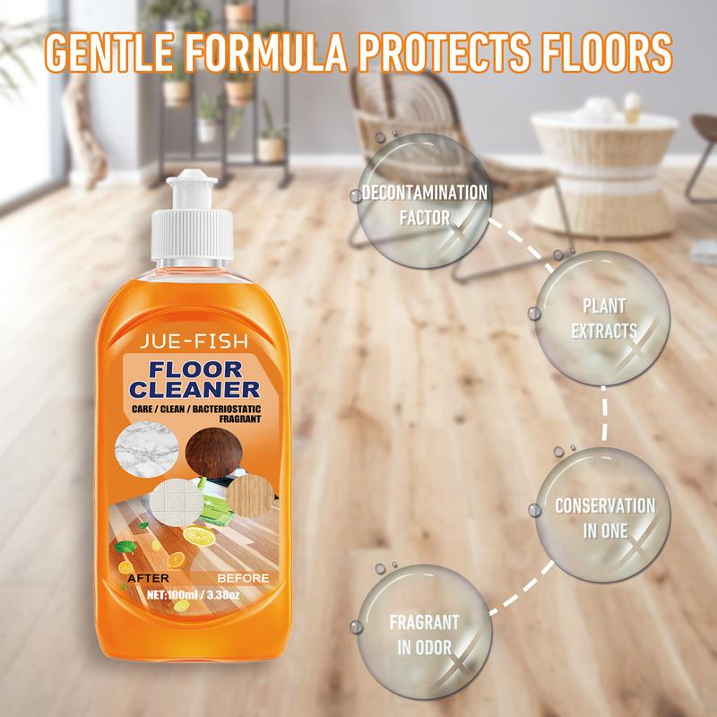 Jue Fish floor cleaner, wood floor cleaning, polishing, brightening, strong stain removal, descaling, ceramic tile cleaner