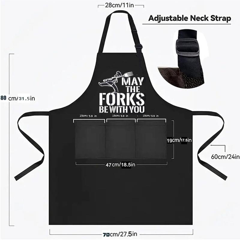 Funny Aprons For Men,Black Apron With Pockets Mens, For Kitchen Cooking, Bbq, Baking, Gifts For Husband, Dad