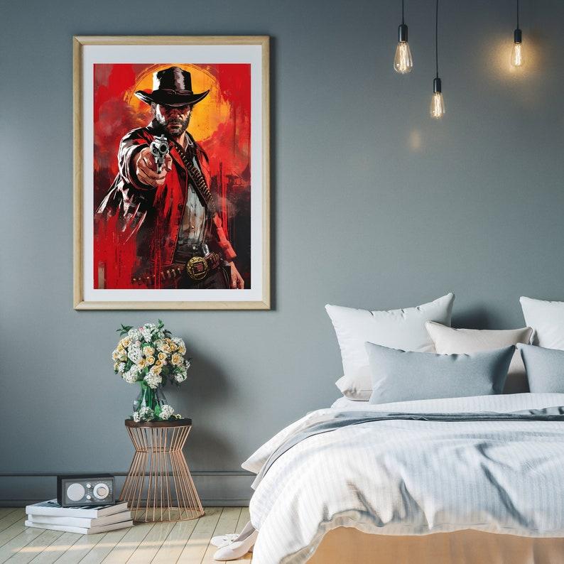 Arthur Morgan Poster, Red Dead Redemption Prints, Western Wall Art, Game Room Decor, RDR2, Video Game Poster, Cowboy Poster