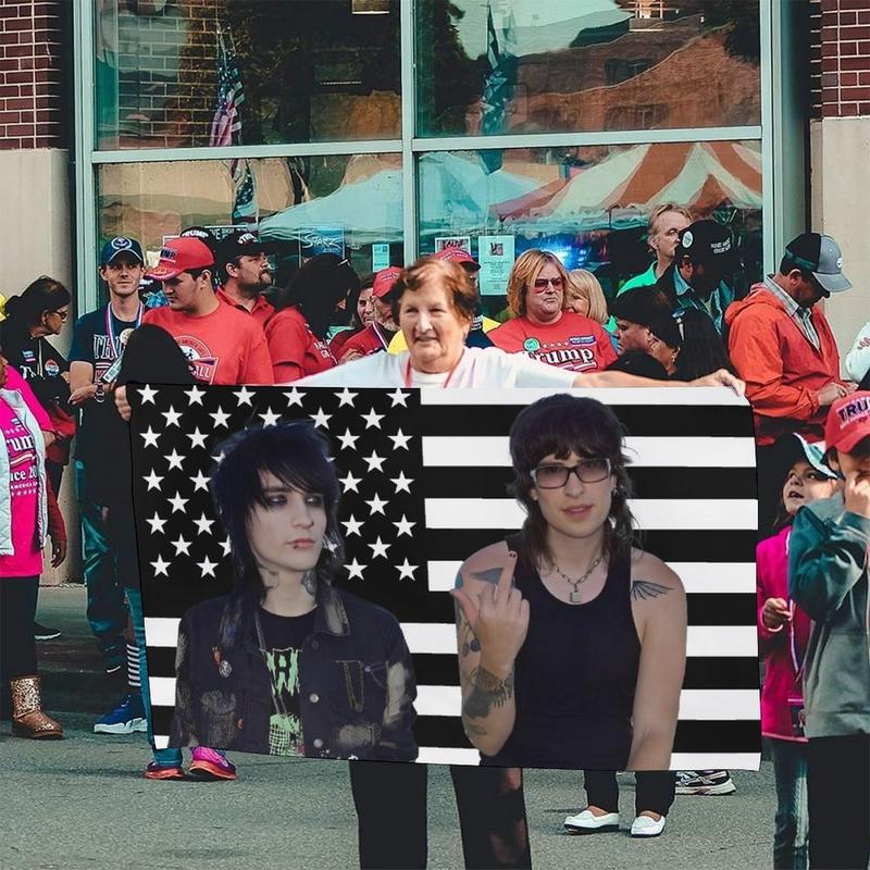 Jake Webber and Johnnie Guilbert  Black American Flag 3x5 Ft Funny Wall Tapestry  Wall Banner decor