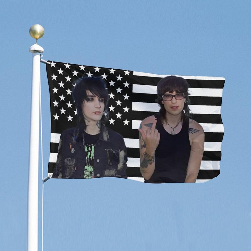 Jake Webber and Johnnie Guilbert  Black American Flag 3x5 Ft Funny Wall Tapestry  Wall Banner decor