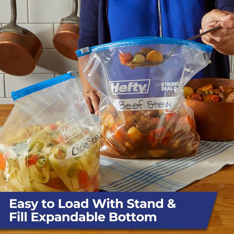 Hefty Slider Freezer Storage Bags, Gallon Size, 56 Count Reynolds Consumer Products