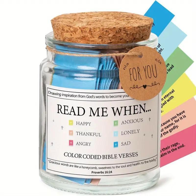 2024 Bible Verses in Jars,Read Me When Bible Verses Jar Prayer Requests,Faith Based Gifts Christian Gifts for Emotional Strength and Spiritual Connection,Mother's Day gift Biblical Gifts For Women Men