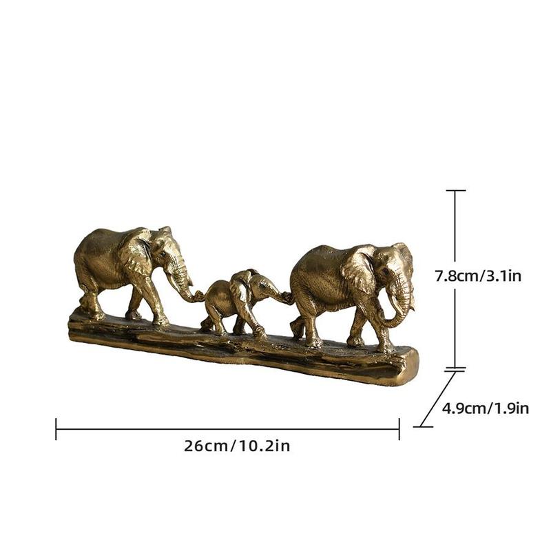 Elephant Family Design Resin Ornament, Creative Modern Desktop Decoration, Home Decor Supplies for Living Room Bedroom Office