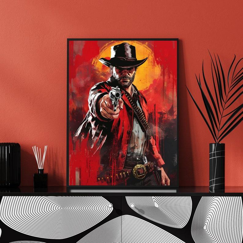 Arthur Morgan Poster, Red Dead Redemption Prints, Western Wall Art, Game Room Decor, RDR2, Video Game Poster, Cowboy Poster