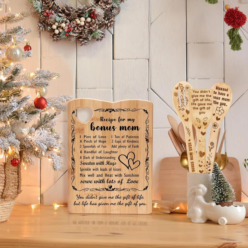 Bonus mom Christmas Gifts, Birthday Gifts for Bonus mom from Daughter Son, Bonus mom  Board Set Present, Ideal Mothers Day Christmas Gifts for Bonus mom Step Mom  mom Stepmother