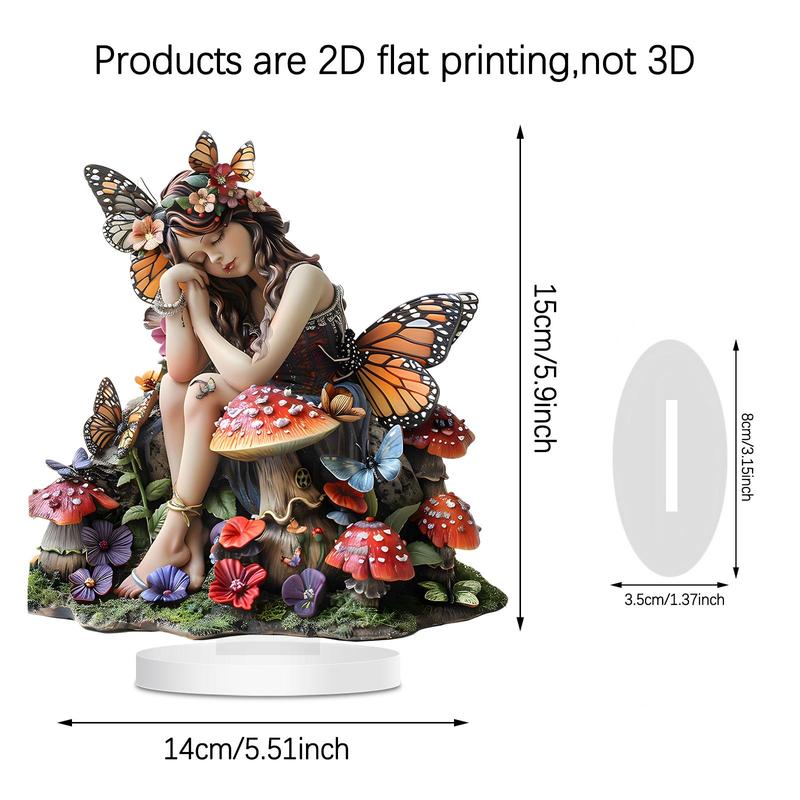 Butterfly Fairy Pattern Acrylic Plaque, Decorative Plaque, Desktop Decoration Sign for Home and Office, Home Decor, Holiday Gift