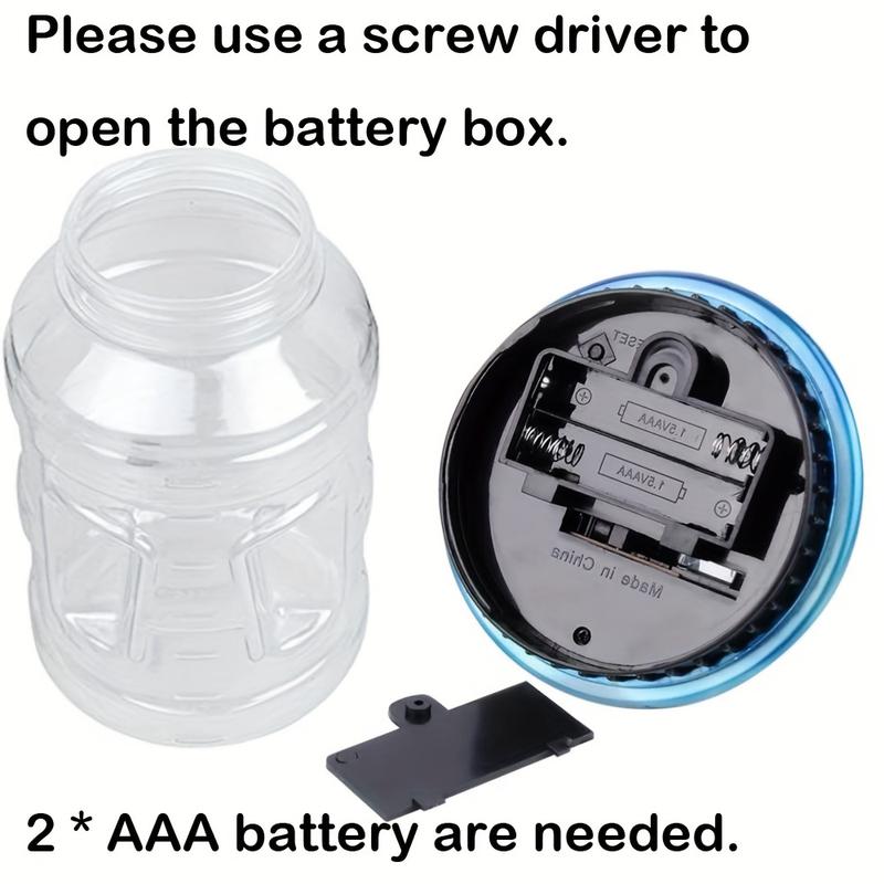 Digital Counting Coin Bank，Battery-Free Money Jar，Savings Bottle for Boys & Girls Gifts ，Room Decor & Seasonal Gifts，Piggy Bank for Budgeting