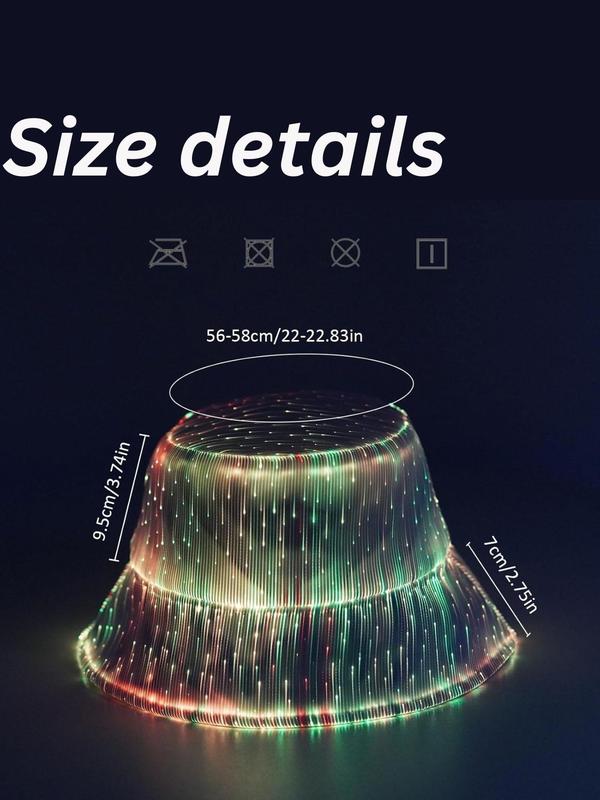 LED Light Up Bucket Hat, Glow in The Dark Bucket Hat, Fashion Hat for Men & Women for Party Clothing Decor, Trendy All-match & Exquisite Hat for Birthday Gift