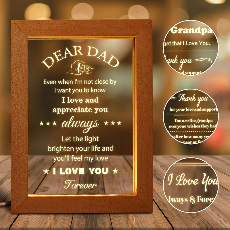 Father's Day Gifts for Dad, Dad Gifts from Daughters Son, Birthday Gifts for Dad, Thanksgiving Christmas Gifts for Dad, Stepfather, Father -in-Law, Acrylic (6.7 * 8.3in)