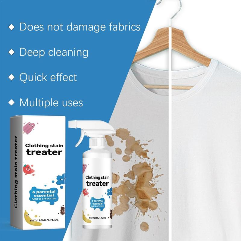 Stain Remover, Stain Treater Clothes Dry-Clean Spray, 120ml 4oz Laundry Stain Removal Emulsifier for Clothes