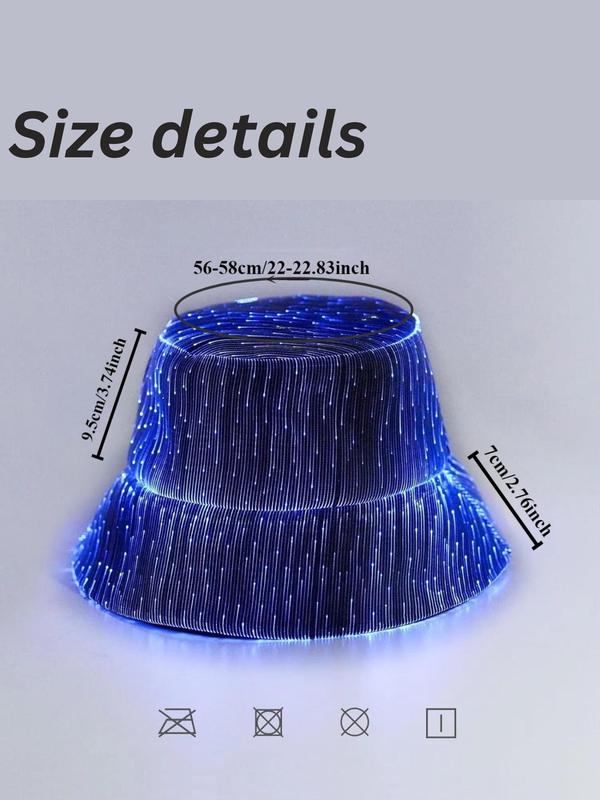 LED Light Up Bucket Hat, Glow in The Dark Bucket Hat, Fashion Hat for Men & Women for Party Clothing Decor, Trendy All-match & Exquisite Hat for Birthday Gift